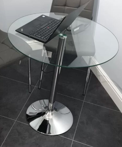 Small glass dining table - dining, round