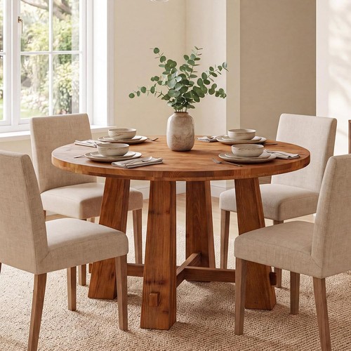 Solid wood round dining - solid,