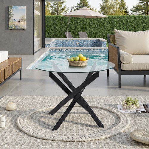 80cm glass dining table - 80cm,